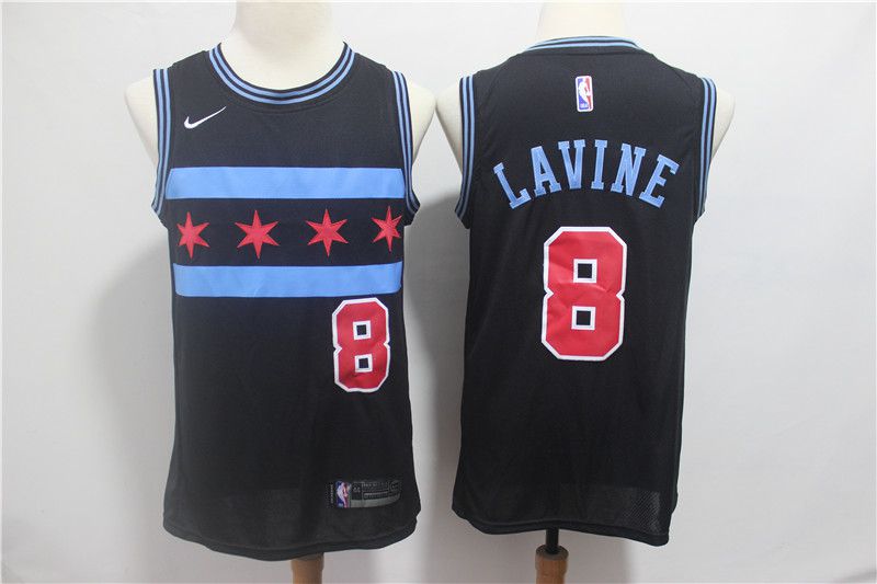 Men Chicago Bulls 8 Lavine Black City Edition Game Nike NBA Jerseys